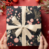 ヴィンテージブラック金ゴールド&ピンク | オーナメント ラッピングペーパー