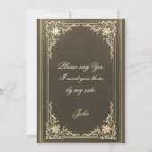 ヴィンテージブラック金ゴールドGroomsman Proposal Up Time 招待状 (裏面)