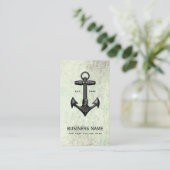 ヴィンテージブラック鋳鉄製いかり航海のボート 名刺 (スタンド正面)