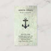 ヴィンテージブラック鋳鉄製いかり航海のボート 名刺 (裏面)