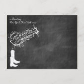 ヴィンテージブラック黒板カウボーイ日付を保存 案内ポストカード (裏面)