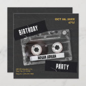 ヴィンテージブラック80の音楽のカセット美学 招待状 (正面/裏面)