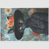 ヴィンテージブラック・キャット・イン・ブラック・ドレスデコpage 薄葉紙 (正面)