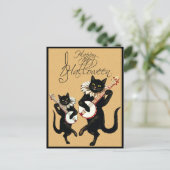 ヴィンテージブラック・キャット・ミュージックとバンジョーハッピーハローウィン ポストカード (スタンド正面)