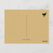 ヴィンテージブラック・キャット・ミュージックとバンジョーハッピーハローウィン ポストカード (裏面)