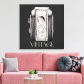 ヴィンテージブラック キャンバスプリント (インサイチュ (リビング))