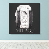 ヴィンテージブラック キャンバスプリント (インサイチュ (ウッドフロア))