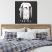 ヴィンテージブラック キャンバスプリント (インサイチュ (寝室))