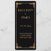 ヴィンテージブラック・ギャツビーアールデコ結婚ズ・メニュー メニュー (裏面)