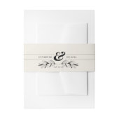 ヴィンテージブラック&クリームボタニカルエレガントな結婚式 招待状ベリーバンド (正面例)