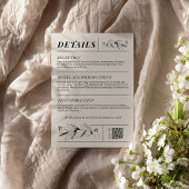 ヴィンテージブラック&クリームレトロ結婚ズ詳細カード エンクロージャーカード