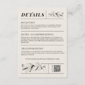 ヴィンテージブラック&クリームレトロ結婚ズ詳細カード エンクロージャーカード (正面)