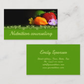 ヴィンテージブラック&グリーン健康ライフ/栄養カード 名刺 (正面/裏面)