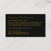 ヴィンテージブラック&ゴールドフォイルリーフエフェクト 名刺 (裏面)