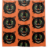 ヴィンテージブラック シャワーカーテン (正面)