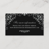 ヴィンテージブラック&シルバーアールデコ結婚のウェブサイト エンクロージャーカード (正面)