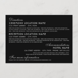 ヴィンテージブラック&シルバーアールデコ結婚ズ詳細 エンクロージャーカード