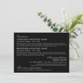 ヴィンテージブラック&シルバーアールデコ結婚ズ詳細 エンクロージャーカード (スタンド正面)