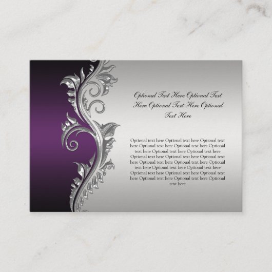 ヴィンテージブラック&シルバー結婚ズ座席表 プレイスカード (正面)