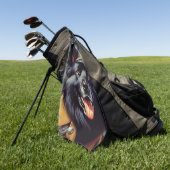 ヴィンテージブラック・ドイツ絵画羊飼い ゴルフタオル (グリーン)