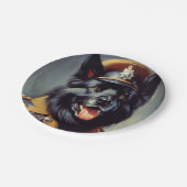 ヴィンテージブラック・ドイツ絵画羊飼い ペーパープレート (アングル)