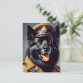 ヴィンテージブラック・ドイツ絵画羊飼い ポストカード (スタンド正面)