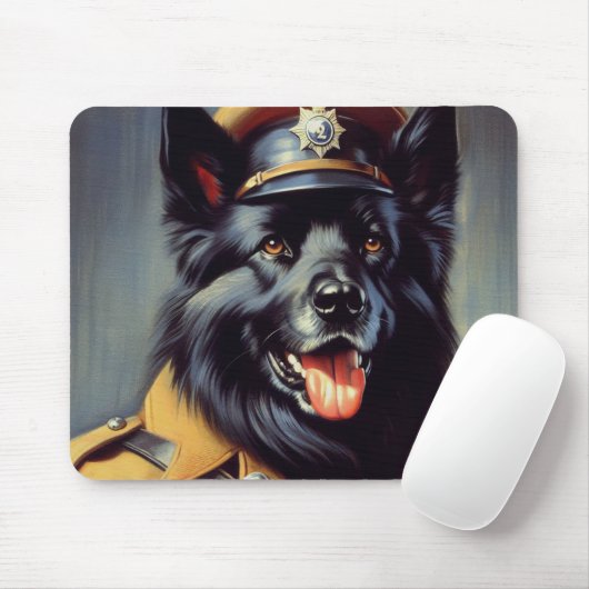 ヴィンテージブラック・ドイツ絵画羊飼い マウスパッド (マウス)