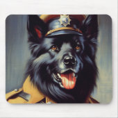 ヴィンテージブラック・ドイツ絵画羊飼い マウスパッド (正面)