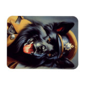 ヴィンテージブラック・ドイツ絵画羊飼い マグネット (横)