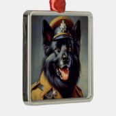 ヴィンテージブラック・ドイツ絵画羊飼い メタルオーナメント (右)