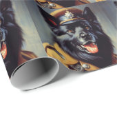 ヴィンテージブラック・ドイツ絵画羊飼い ラッピングペーパー (ロールコーナー)