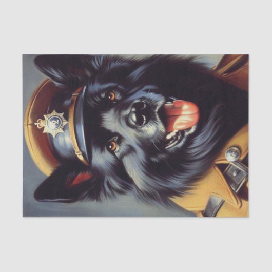 ヴィンテージブラック・ドイツ絵画羊飼い 薄葉紙 (正面)