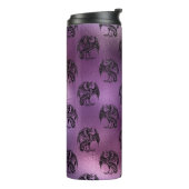 ヴィンテージブラック&パープルグリッタードラゴンパターン タンブラー (回転左)