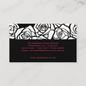 ヴィンテージブラック、ピンクと白のバラの名刺 名刺 (裏面)