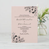 ヴィンテージブラック&ピンクオールインワン結婚ズ 招待状 (スタンド正面)