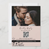 ヴィンテージブラック&ピンクオールインワン結婚ズ 招待状 (裏面)