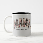 ヴィンテージブラック/ピンクフローラレース多様性スタイルママ ツートーンマグカップ (左)