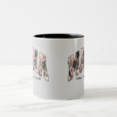 ヴィンテージブラック/ピンクフローラレース多様性スタイルママ ツートーンマグカップ (中央)