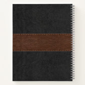 ヴィンテージブラック&ブラウンフェイクレザー ノートブック (裏面)