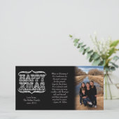 ヴィンテージブラック&ホワイトのクリスマスフォトカード シーズンカード (スタンド正面)