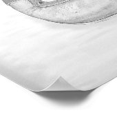 ヴィンテージブラック&ホワイトのサッカーシューズ ポスター (角)