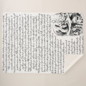 ヴィンテージブラック&ホワイトアリスinワンダーランド シェルパブランケット (正面(横))