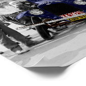 ヴィンテージブラック&ホワイトアンティーク自動車事故 ポスター (角)