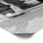 ヴィンテージブラック&ホワイトアンティーク自動車事故 ポスター (角)