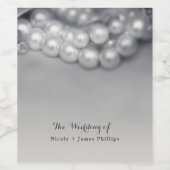 ヴィンテージブラック&ホワイトエレガントパールのワインラベル ワインラベル (シングルラベル)