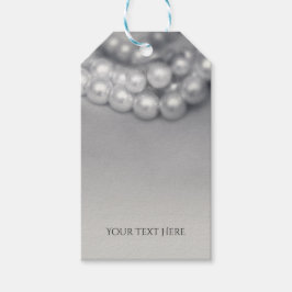 ヴィンテージブラック&ホワイトエレガントパールシック結婚ズ ギフトタグ