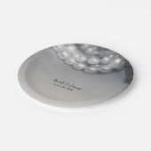 ヴィンテージブラック&ホワイトエレガントパールシック結婚ズ ペーパープレート (アングル)