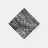 ヴィンテージブラック&ホワイトエレガントパール結婚ズ スタンダードカクテルナプキン (角)