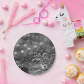 ヴィンテージブラック&ホワイトエレガントパール結婚ズ ペーパープレート (パーティー)