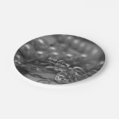 ヴィンテージブラック&ホワイトエレガントパール結婚ズ ペーパープレート (アングル)